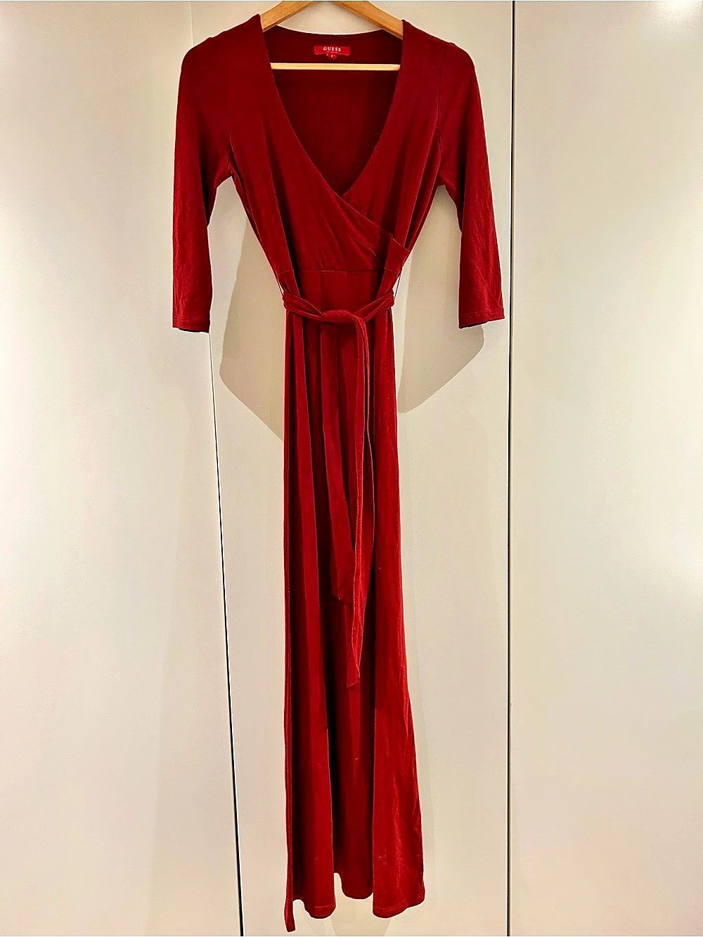 Guess Red Maxi Wrap Dress Size Small Like New